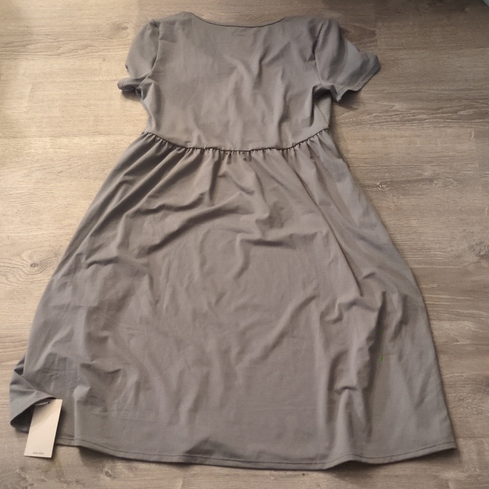 Halara Neck Decorative Button Short Sleeve Side Pocket Midi Casual Dress Size XL - Picture 6 of 7
